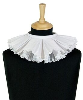 Luxe Pieten kraag wit geborduurd - Witte Piet verkleed kraag voor volwassenen