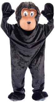 Luxe pluche aap kostuum - mascotte - donkerbruin - 3-delig Multi