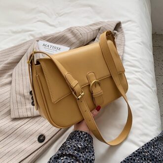 Luxe Pu Leather Onderarm Schoudertassen Voor Vrouwen Zomer Mode Vrouwelijke Kleine Crossbody Tas Vrouwen Handtas geel