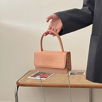 Luxe Pu Lederen Dames Kleine Vierkante Enkele Schoudertas Mode Vrouwen Clutch Handtassen Vrouwelijke Mini Crossbody Tassen oranje