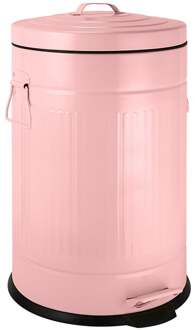 Luxe retro pedaalemmer met handvatten - roze - 12 liter -  keuken - kantoor