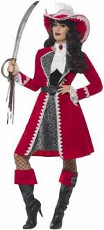 Luxe rode kapitein kostuum voor vrouwen - L - Volwassenen kostuums