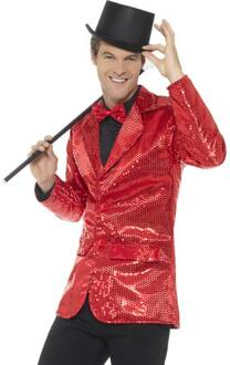 Luxe rood discojasje met lovertjes voor mannen - M - Volwassenen kostuums