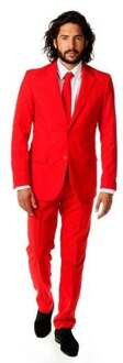 Luxe Rood Heren Kostuum 52 (Xl)
