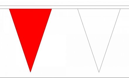 Luxe rood met witte vlaggenlijn 20 m - Vlaggenlijnen Multikleur