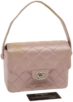 Luxe Roze Zijden Handtas - Chanel Sac ? Rabat Chanel Vintage , Pink , Dames - ONE Size
