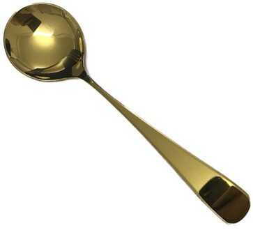 Luxe Rvs Soeplepels Kleurrijke Ronde Kop Ijs Cake Dessert Koffie Mengen Lepel Keuken Servies Zwarte Goud