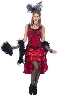 Luxe Saloon Girl Kostuum Kitty Rood Rood - Zalm