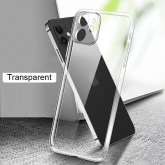 Luxe Schokbestendig Siliconen Telefoon Case Op Voor Iphone 12 11 Pro Max Transparante Case Voor Iphone 11 12 Mini Camera bescherming Cover For iPhone 11 pro