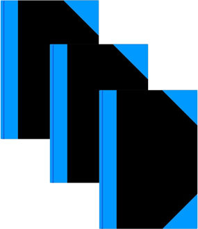 Luxe schriften in A5 formaat - 3x - harde kaft - 192 paginas met lijntjes - zwart