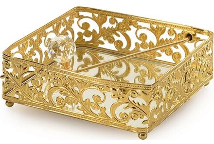 Luxe Servet Houder Tissue Box Dispenser Metalen Rek Stand Art Craft Goud Home Decoratie Hotel Desktop Ornament Donker Kaki