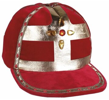 Luxe Sinterklaas werkmijter - fluweel - verkleedkleren - sinterklaas