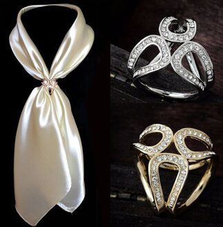 Luxe Sjaal Gesp Bruiloft Hoepel Broche Pins Voor Vrouwen Crystal Houder Zijden Sjaal Gesp Ring Clip Sjaal Sieraden 1