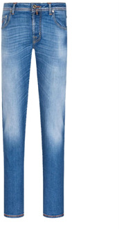 Luxe Slim-Fit Denim Jeans Jacob Cohën , Blue , Heren - W32 L34,W34 L34,W36 L34,W38 L34