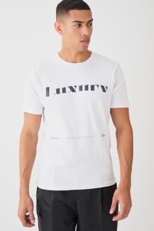 Luxe Slim Fit T-Shirt Met Print, White