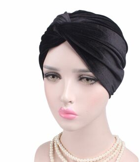 Luxe Soflt Fluwelen Luipaard Tulband Twsit Headwrap Vrouwen Hoofdband Chemo Cap Liner Voor Kanker Haaruitval Dames Turbante # YS302 zwart