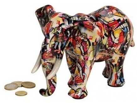 Luxe spaarpot olifant rood van keramiek 22 cm Multi
