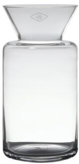 Luxe stijlvolle bloemenvaas/bloemenvazen 30 x 15 cm transparant glas - Vazen