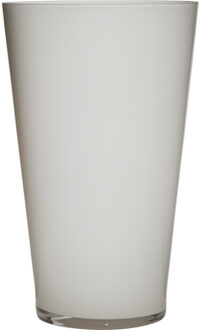 Luxe stijlvolle witte conische bloemen vaas/vazen van glas 40 x 25 cm