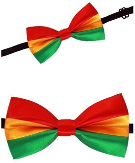 Luxe strikje rood/geel/groen - carnaval vlinderdas Limburg