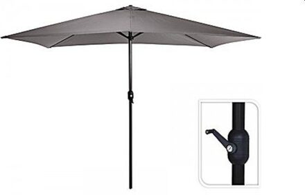 Luxe taupe parasol voor terras en tuin - Groot formaat 200x300 cm