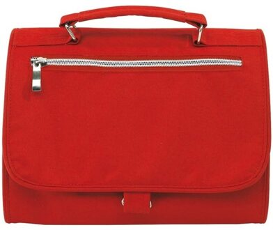 Luxe toilettas/make-up tas - rood - 25 x 18 cm - Reis toilettassen/etui - Handbagage