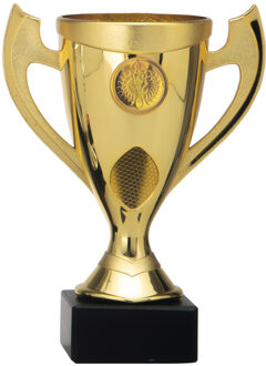 Luxe trofee/beker - goud - oren - kunststof - 18 x 9 cm