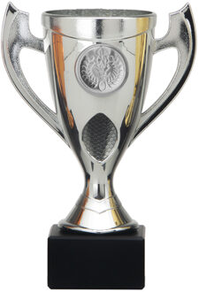 Luxe trofee/beker - zilver - oren - kunststof - 16 x 9 cm