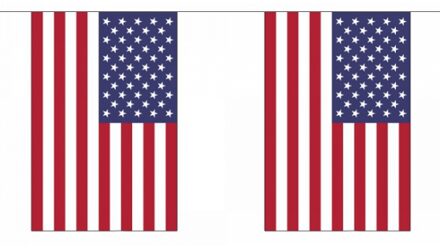 Luxe USA vlaggenlijn - 18 meter - 30 vlaggen - polyester - rechthoekig