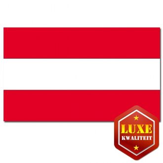 Luxe vlag Oostenrijk met wapen - 100 x 150 cm - polyester - met ringen - landen Multi