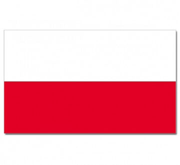 Luxe vlag Polen met wapen - 100 x 150 cm - polyester - met ringen - landen
