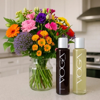 Luxe Wijn bloemengeschenk