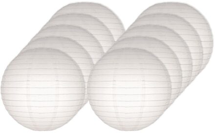 Luxe witte bol lampionnen - 10x - dia 25 cm - Bruiloft, verjaardag, party feestartikelen