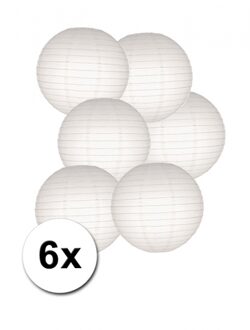 Luxe witte bol lampionnen - 6x - dia 25 cm - Bruiloft, verjaardag, party feestartikelen