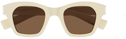 Luxe witte zonnebril voor vrouwen Saint Laurent , Beige , Dames - 47 MM
