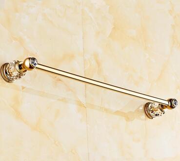 Luxe Zirkonium Goud Massief Messing Toiletrolhouder Gepolijst Handdoek Bar Crystal Ronde Basis Handdoekring Badkamer Accessoires towel rack
