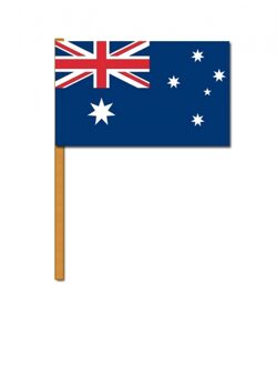 Luxe zwaaivlag Australie - 30 x 45 cm - op stok - landen versiering Multi