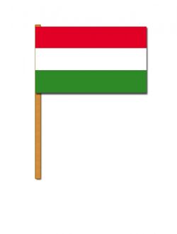 Luxe zwaaivlag/handvlag Hongarije 30 x 45 cm op stok Multi