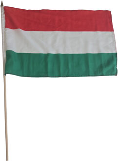 Luxe zwaaivlag/handvlag Hongarije 30 x 45 cm op stok