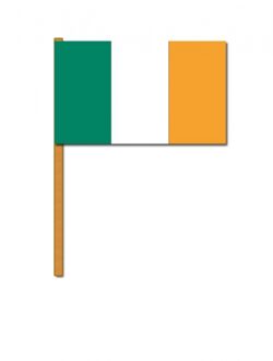 Luxe zwaaivlag/handvlag Ierland 30 x 45 cm Multi