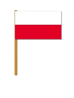 Luxe zwaaivlag Polen - 30 x 45 cm - op stok
