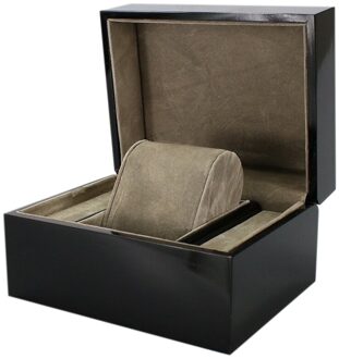 Luxe Zwart Single Slot Houten Horloge Case Verf Doos Reizen Sieraden Opslag Showcase Display Box