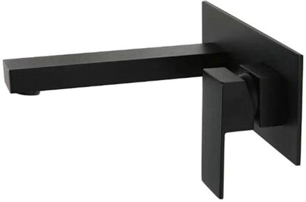 Luxe Zwarte Badkamer Kraan In Muur Wastafel Kraan Wastafel Sink Tap Wall Mounted Koperen Mengkraan Bad Wastafel Kraan Met emb