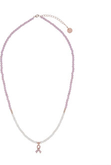 Luxent Sterling Zilver 925 collier met 18K roségoud vergulde witte parel - Kael - maat
