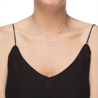 Luxenter, thilaketting in 925 sterling zilver en glanzende zirkonia met 18K roségoud vergulde afwerking Wit