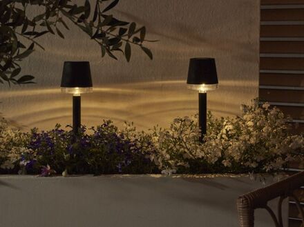 Luxform Cala d'Or - Tuinlamp - 29x8x8 cm - Zwart - Warm wit