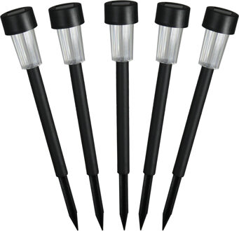 Luxform Solar tuinlamp - 10x - zwart - LED warm wit - oplaadbaar - D4,7 x H32,5 cm