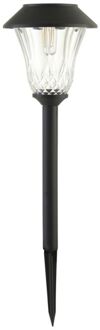 Luxform Solar tuinlamp - 1x - zwart - LED Softtone effect - oplaadbaar - D12 x H42 cm - Fakkels