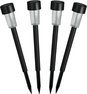 Luxform Solar tuinlamp - 4x - zwart - LED warm wit - oplaadbaar - D4,7 x H32,5 cm