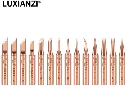 Luxianzi 14Pcs 900M-T Koper Soldeerbout Tip Weller Loodvrije Soldeer Tips Lassen Hoofd Bga Solderen Gereedschap Kits